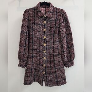 Shein Plaid Button Dress